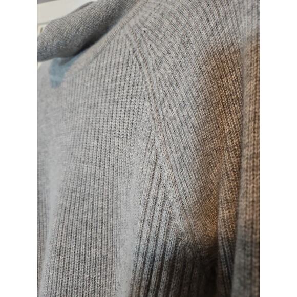 Vince Gray Wool Cashmere Blend Side-Zip Ribbed Turtleneck Sweater Small - Picture 7 of 8
